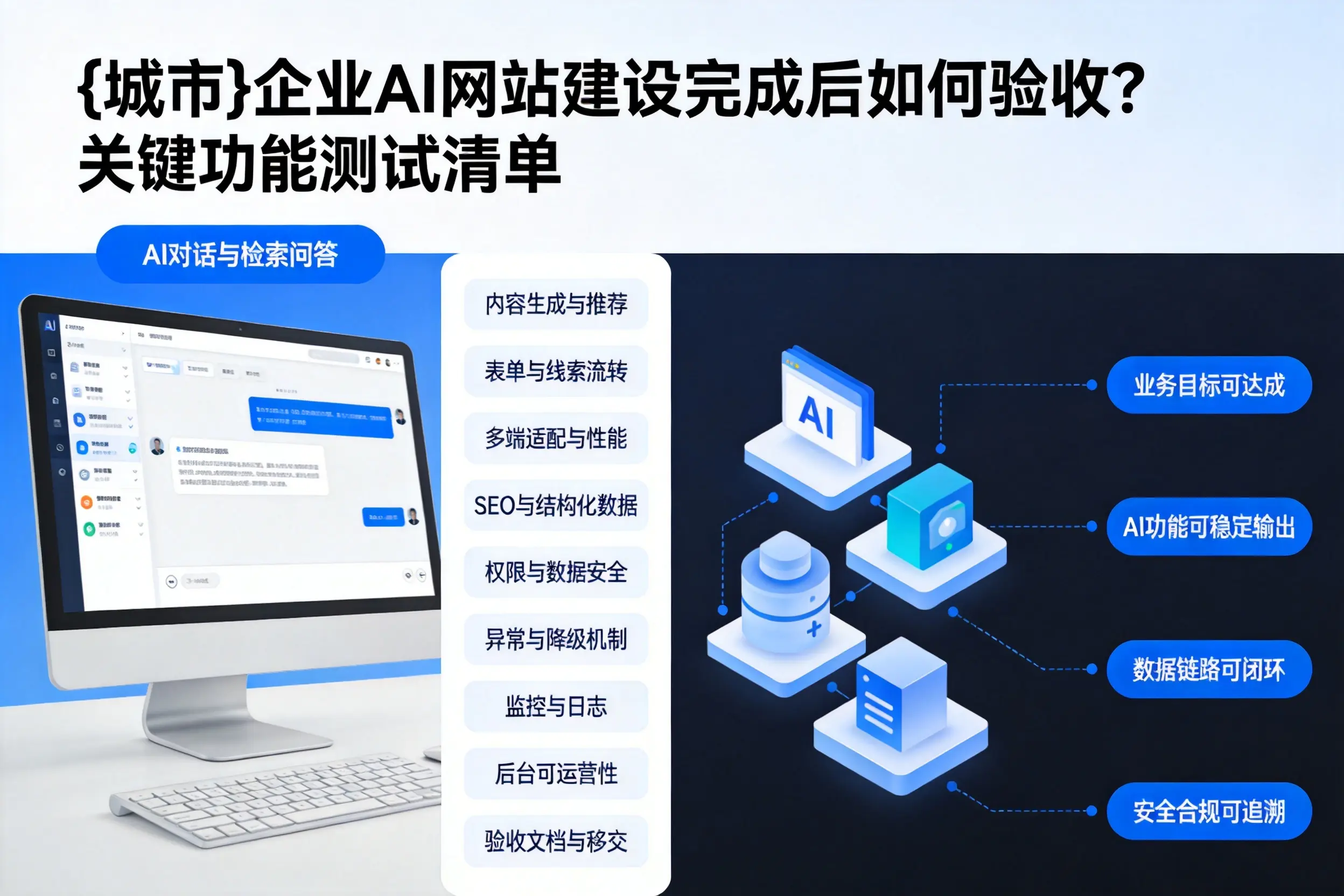 贵州企业AI网站建设完成后如何验收？关键功能测试清单