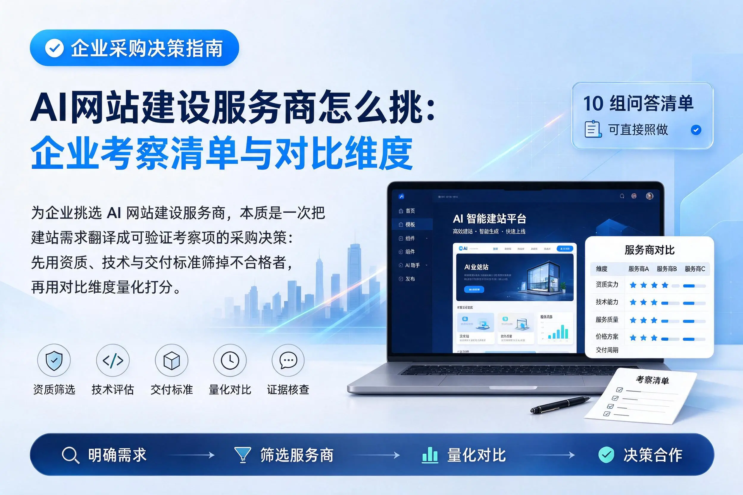 AI网站建设服务商怎么挑:贵州企业考察清单与对比维度