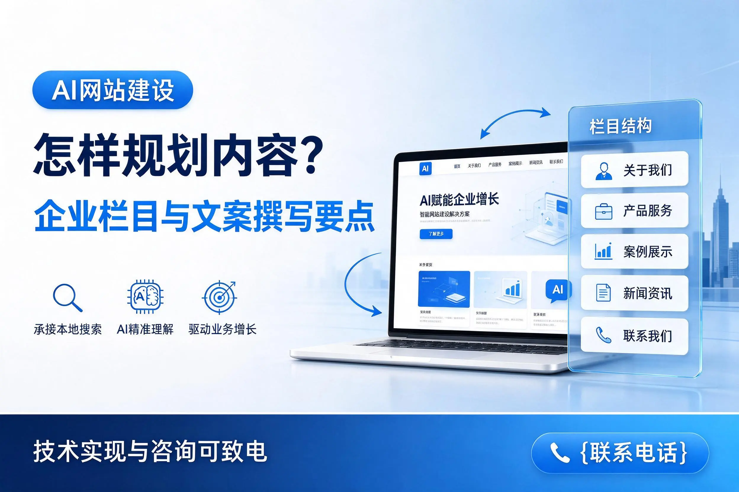 AI网站建设怎样规划内容？贵州企业栏目与文案撰写要点