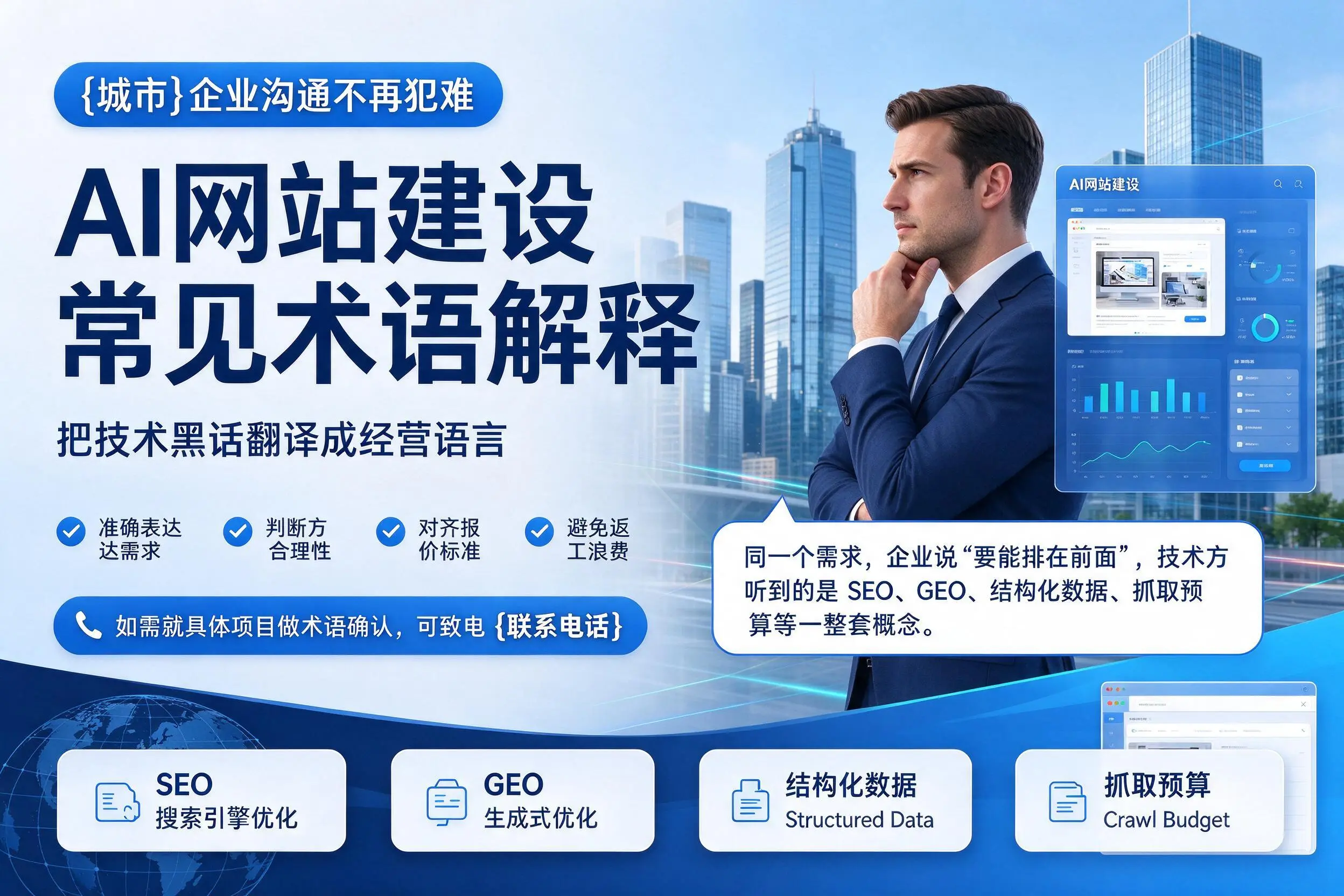 AI网站建设常见术语解释，贵州企业沟通不再犯难